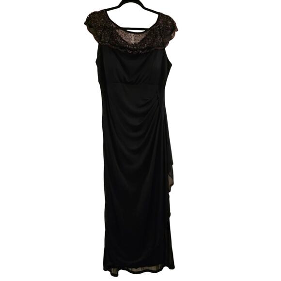 MSK Beaded Navy Blue Evening Gown Ruched Draped Mother Of The Bride/Groom 10 - Picture 1 of 10